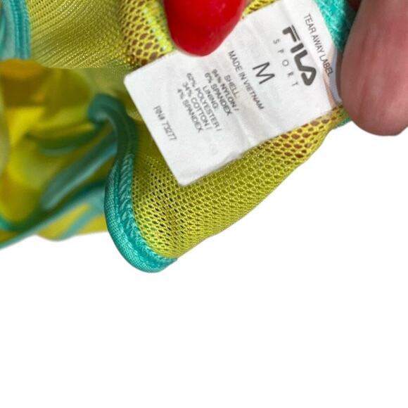 Fila Yellow Women’s Tennis Tank with Green/Teal Trim Size M - Picture 8 of 8